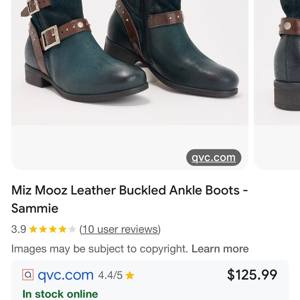 Miz Mooz Leather Buckled Ankle Boots in Teal